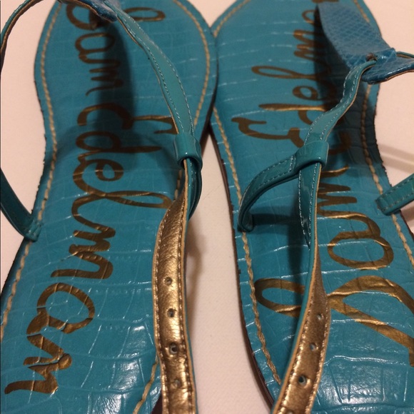 $17/2+ Sam Edelman Gigi T-Strap Sandal Turquoise - Picture 3 of 8
